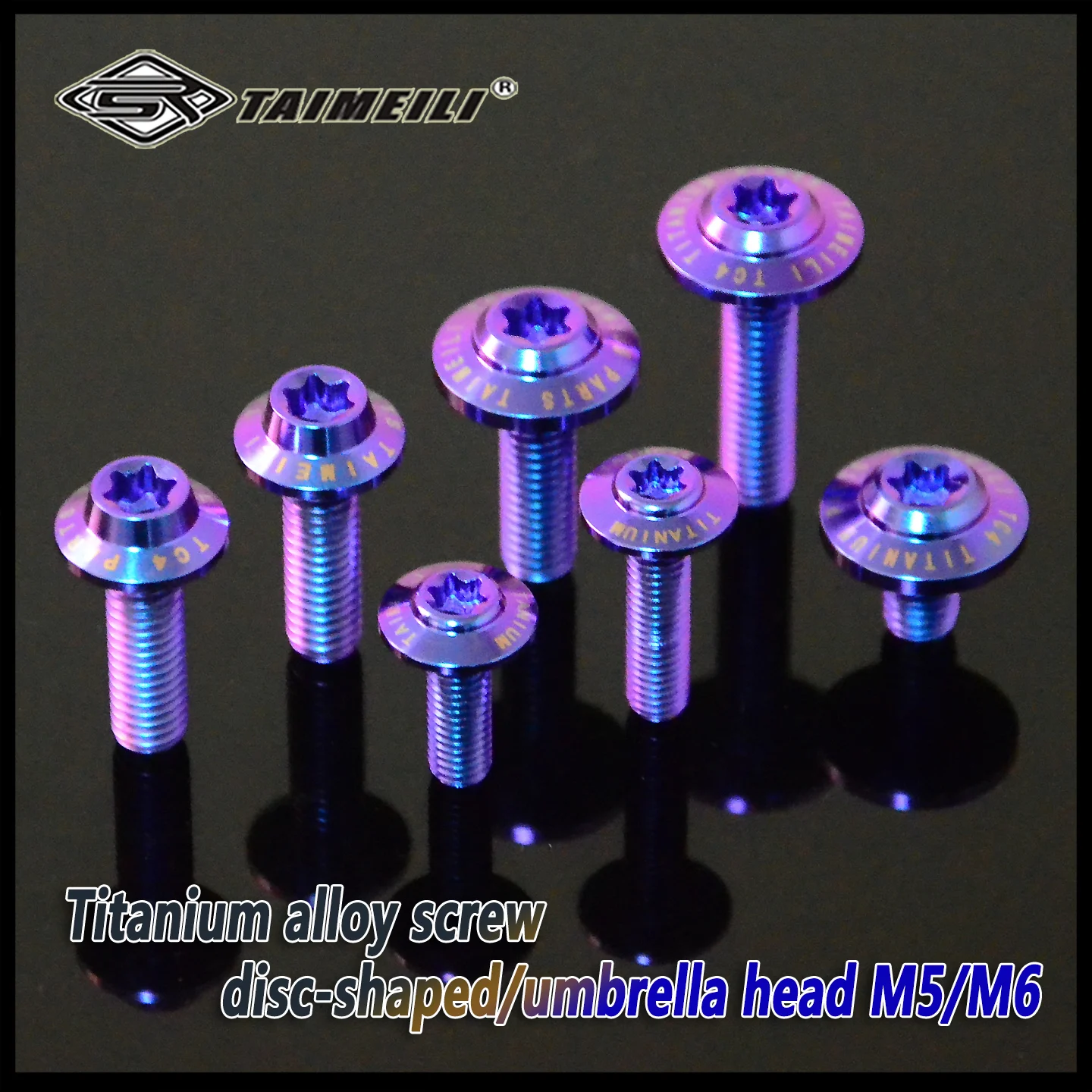 TAIMEILI 4 Stück/8 Stück/10 Stück Schrauben aus Titanlegierung, scheibenförmig/Schirmkopf M5/M6 x 10 mm/12 mm/15 mm/20 mm/25 mm Image