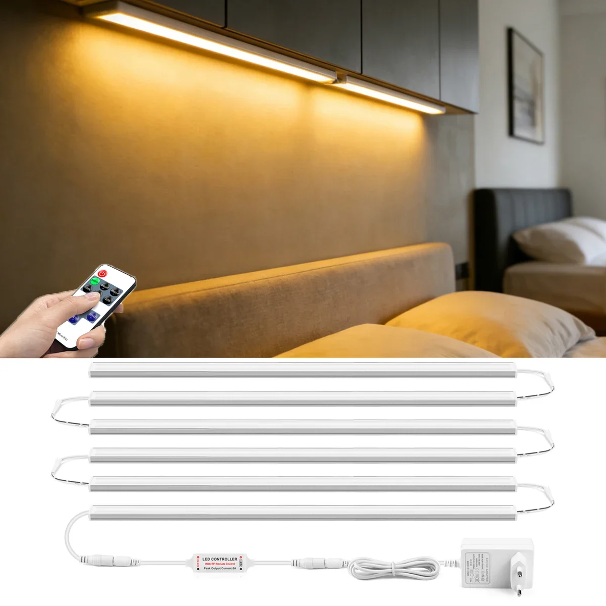 Fernbedienung Smart Lampe 1-6 Stück Lichtleiste Serie Verbindung starre Streifenlampe stufenlose Dimmung 12V Küche Schreibtisch Wandbeleuchtung