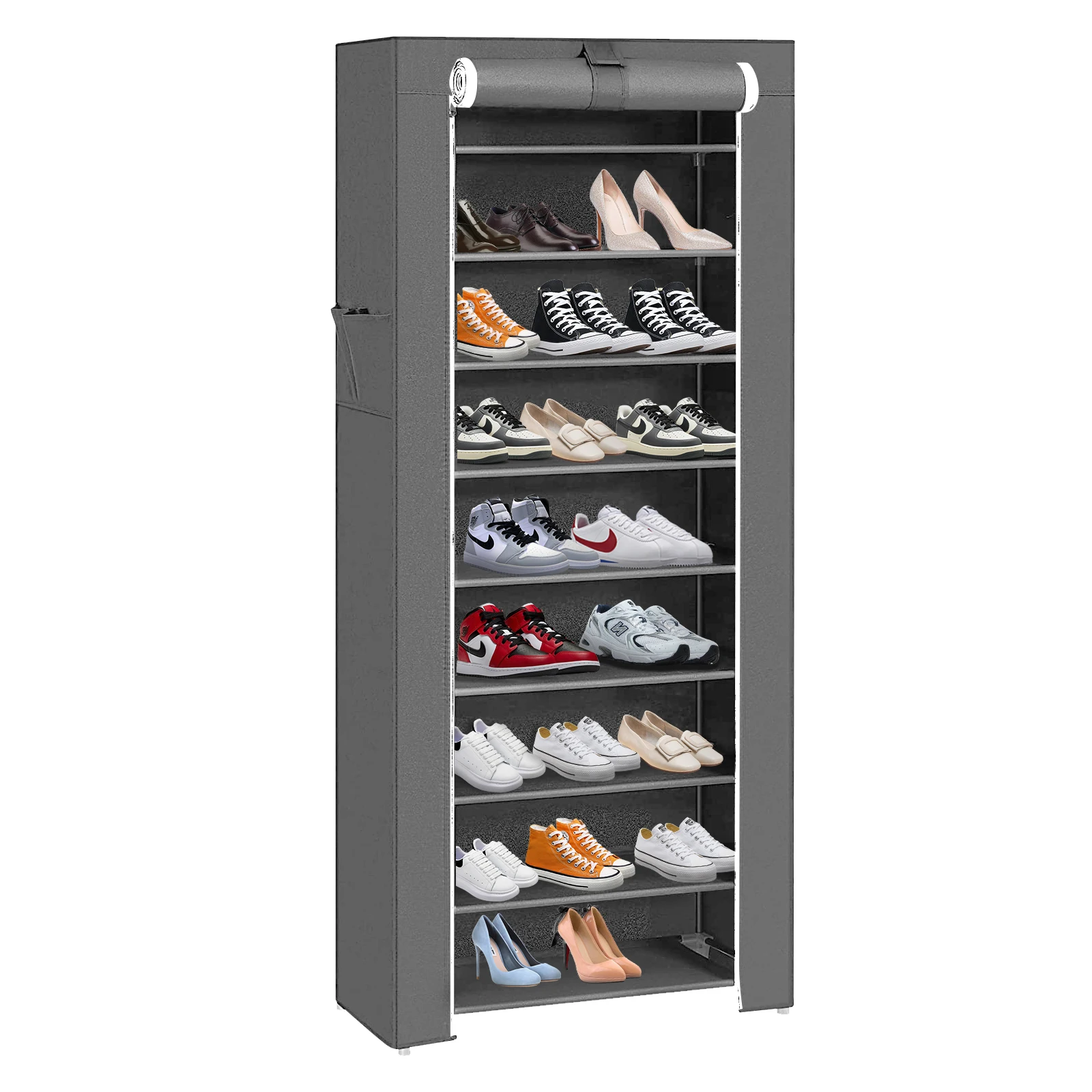 10-lagiger Schuhschrank mit Abdeckung für 27 Paar Schuhe, praktisch, in 60*30 cm Canvas Image