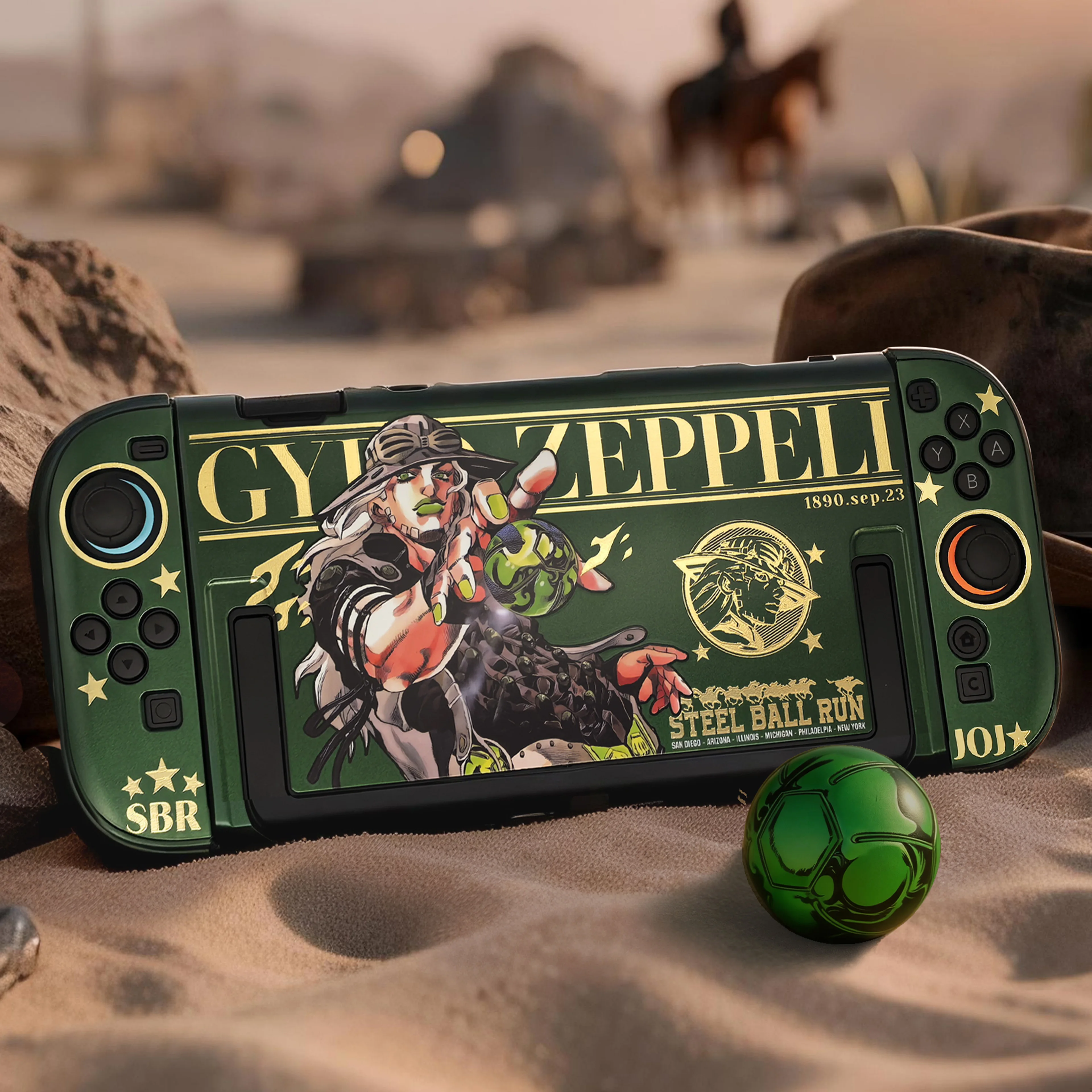 Goldprägung Gyro Zeppeli Schutzhülle für Switch 2, zweiteiliges Split Shell Design – NS2 Konsolenzubehör Gaming Cover Image
