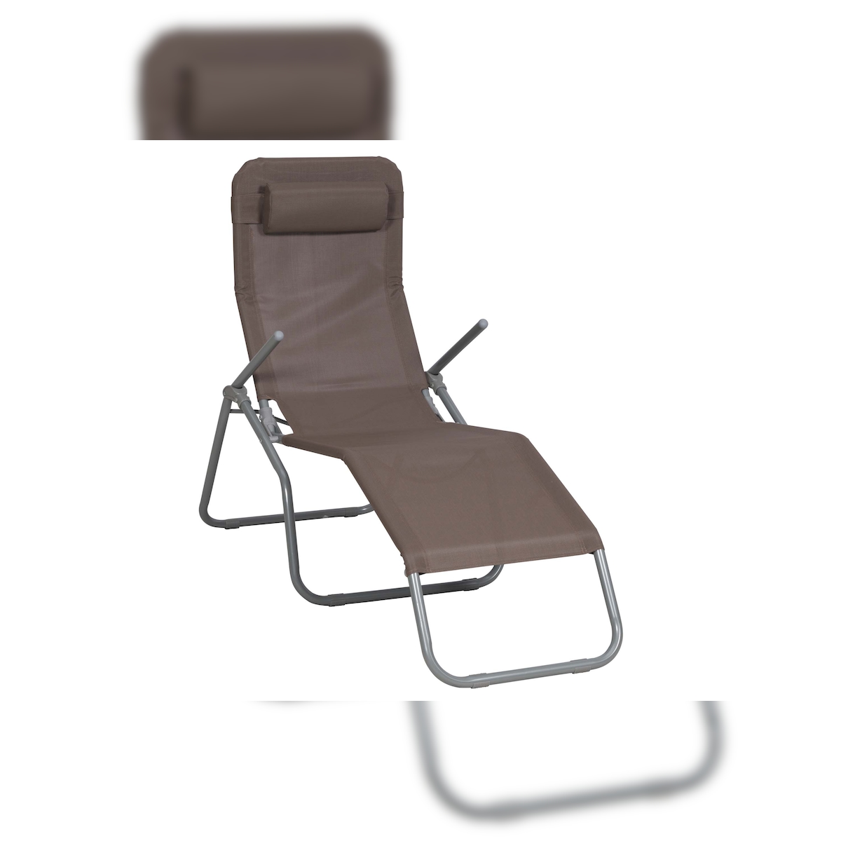 Merxx Wellnessliege XXL Set 2tlg., 1 Liege, 1 Kopfkissen, Stahl/Textil, Silber/Taupe Image