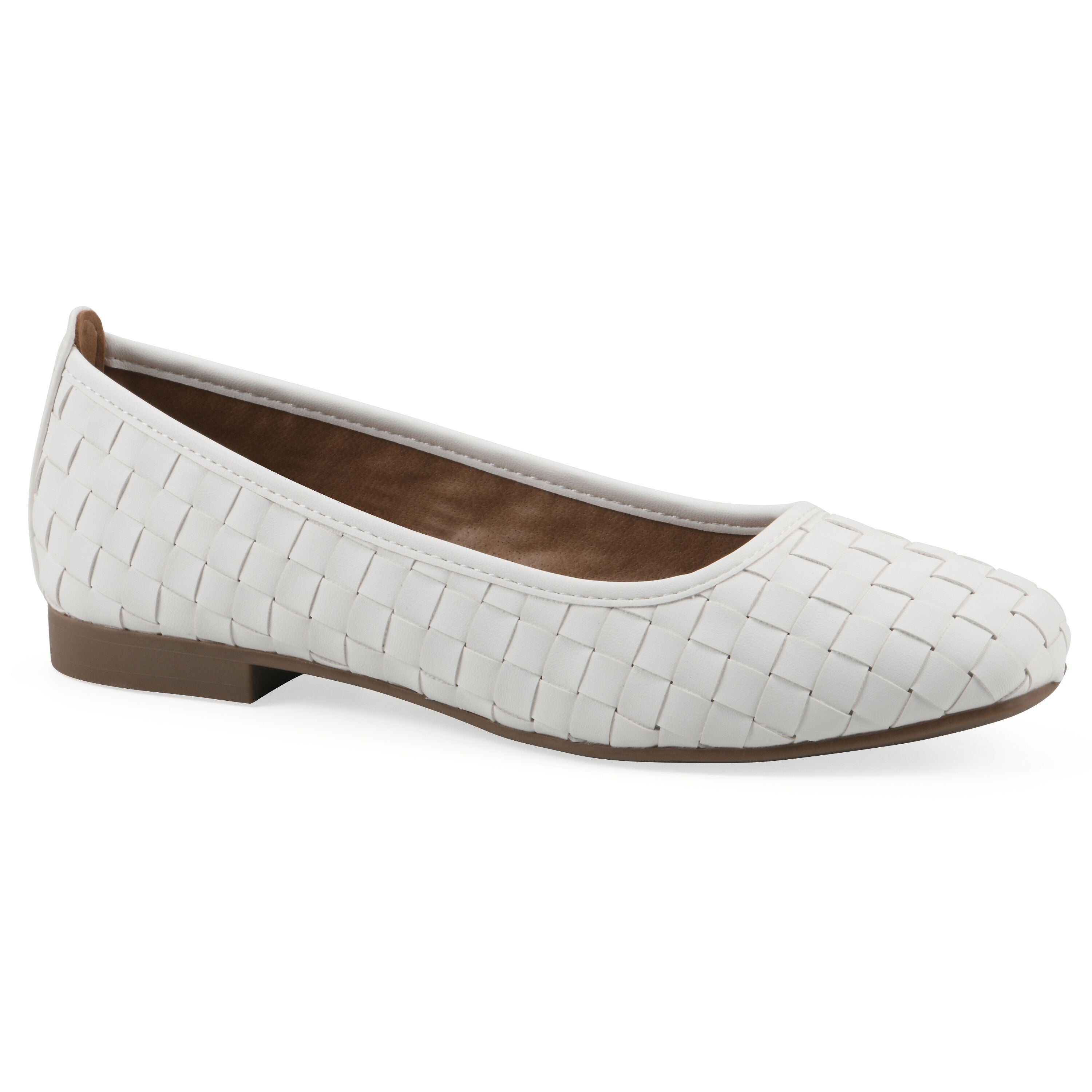 Wide Width Women's Boccie Ballet Flat by Ryka in White Smooth (Size 11 W)