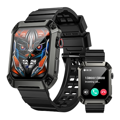 OCEAN 2 PRO Smartwatch 1.85 Zoll Smartwatch mit Bluetooth-Anruffunktion Schrittzähler Anruferinnerung Schlaf-Tracker Kompatibel mit Android iOS Unisex Langer Standby Freisprechanrufe Wasserdicht IP68 Image