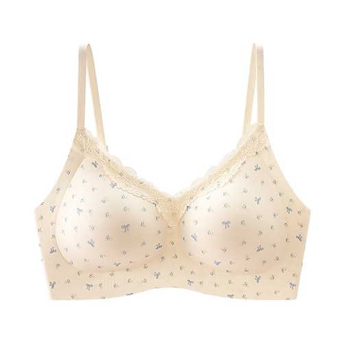 Damen Dessous BH SpitzeNightwearNylon POLY Lässig Täglich Grafik Süß Blau Orange Grün Grau Frühling Sommer Herbst Winter Image