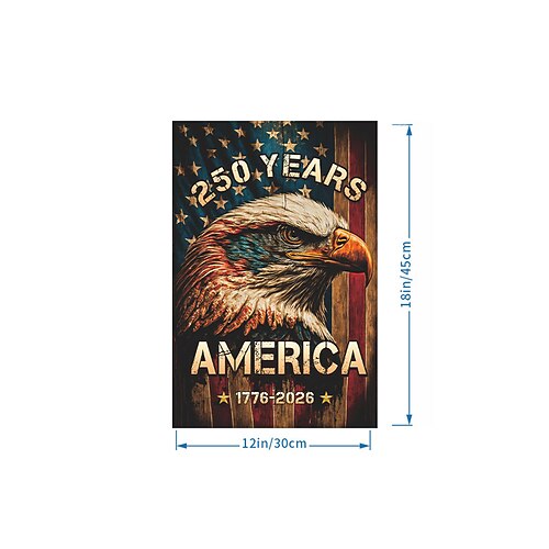 Zur Erinnerung an den 250. Jahrestag der Vereinigten Staaten, Gartenflaggenfestdekoration, Hängeflagge, Hofdekorationsflagge, Hanfimitatflagge Image