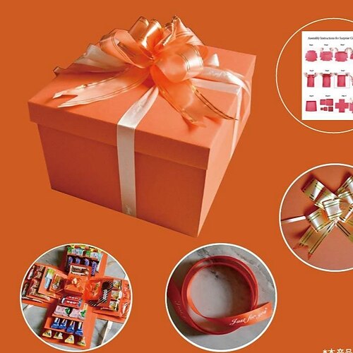 5-lagige Überraschungs-Explosions-Geschenkbox, Liebesbox, Geburtstags-Explosionsbox, Überraschungs-Snackbox, mehrere Komponenten, Regenbogenmotiv, Papiermaterial Image