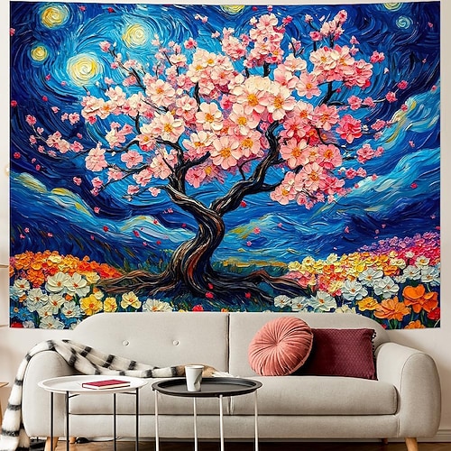 Tapisserie Banner Decke Landschaft 3D Schlafzimmer Wohnzimmer Wohnheim Jugendzimmer Studentenwohnheim Wandveranda Wohndeko Image