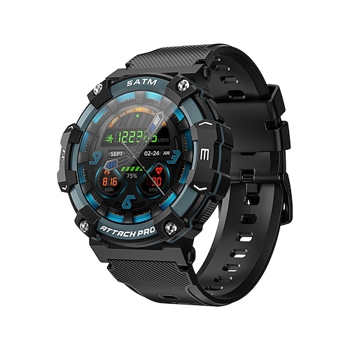 Lokmat Attack 2 Pro Smartwatch, 1,39 Zoll, Bluetooth-Telefonie, Schrittzähler, Anruferinnerung, Aktivitätstracker, kompatibel mit Android und iOS, Unisex, lange Standby-Zeit, Freisprechfunktion, wasserdicht (IP68), 50 mm Image
