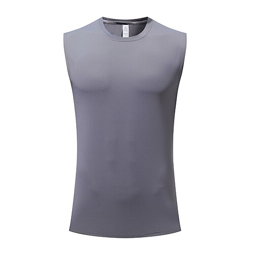 Herren Workout-Tanktop Lauf-Tanktop Fitness-Tanktop Ärmellos Tanktop Sommer Einfarbig Schnelltrocknend Kompression Feuchtigkeitsableitend Fitnesstraining Aktives Training Übung Sportbekleidung Image