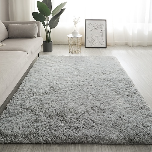Schlafzimmerteppich im nordischen Stil, flauschiger Bodenteppich, weicher Dekoteppich für Wohnzimmer, Couchtisch, Nachttisch und Mädchenzimmer Image