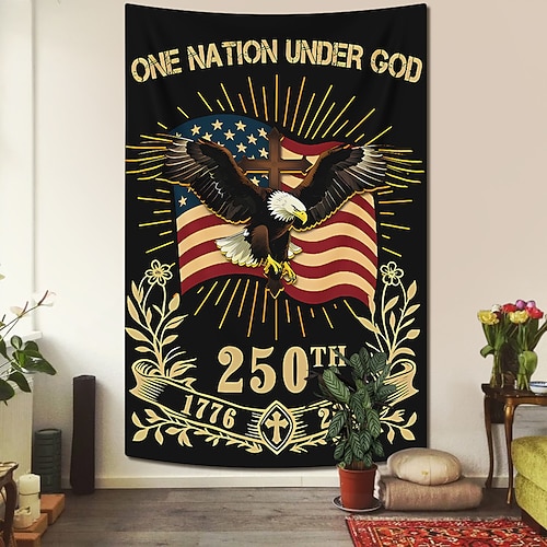 Tag der Unabhängigkeit Tapisserie Banner Decke Fahne Eagle 3D Schlafzimmer Wohnzimmer Wohnheim Jugendzimmer Studentenwohnheim Wandveranda Wohndeko Image