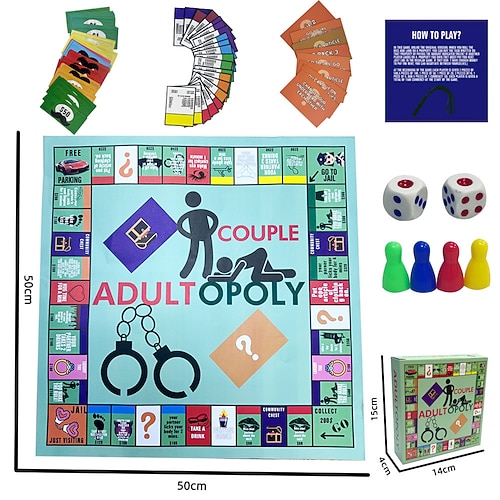 Adultopoly-Brettspiel für Paare – ein prickelndes, romantisches Spiel für einen romantischen Abend zu zweit – das perfekte Geschenk zum Valentinstag oder Jahrestag für frisch Vermählte