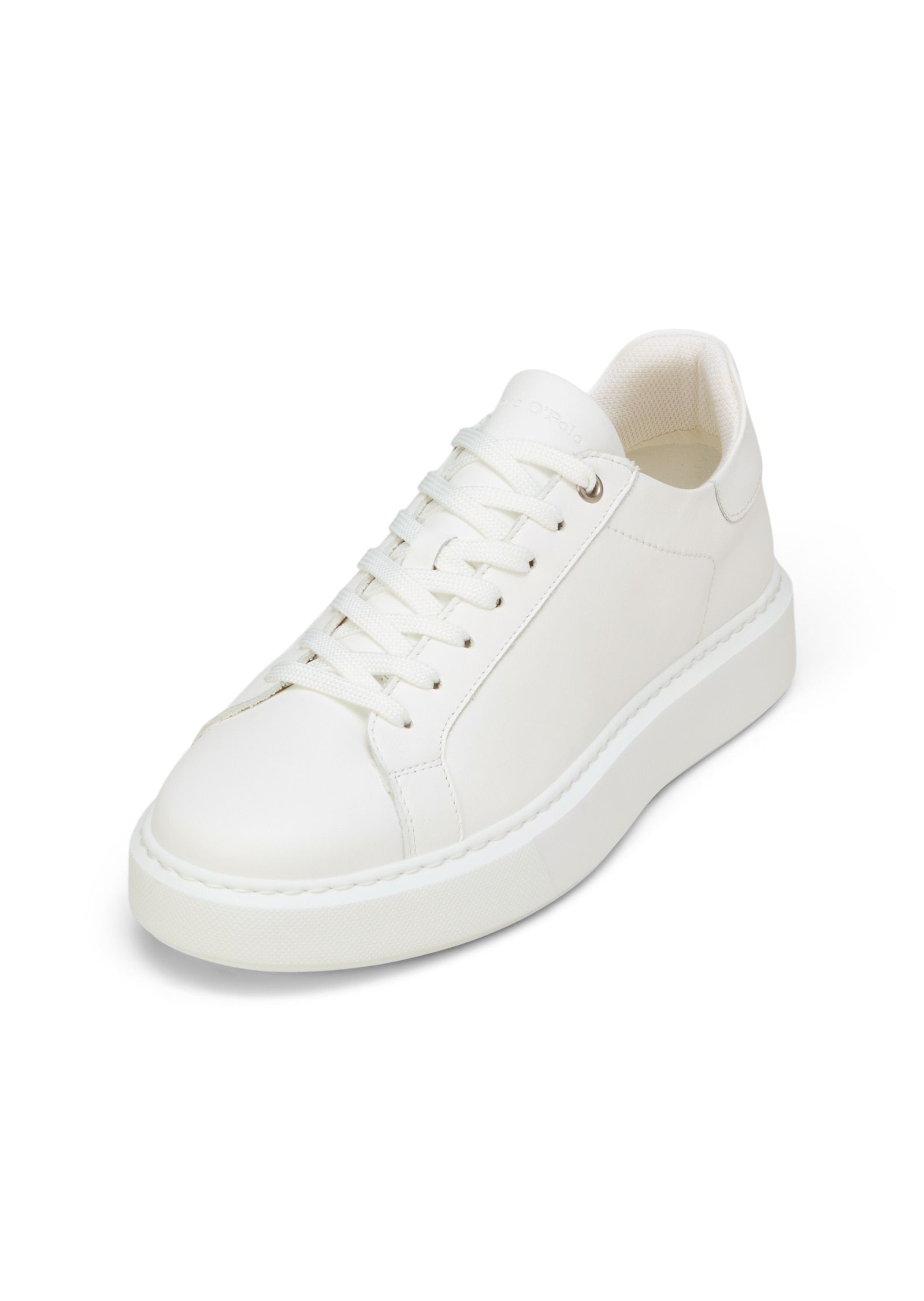 Sneaker MARC O'POLO "aus edlem Rindleder", Herren, Gr. 40, weiß, Obermaterial: 100% Leder (Rind), unifarben, Schuhe Sneaker