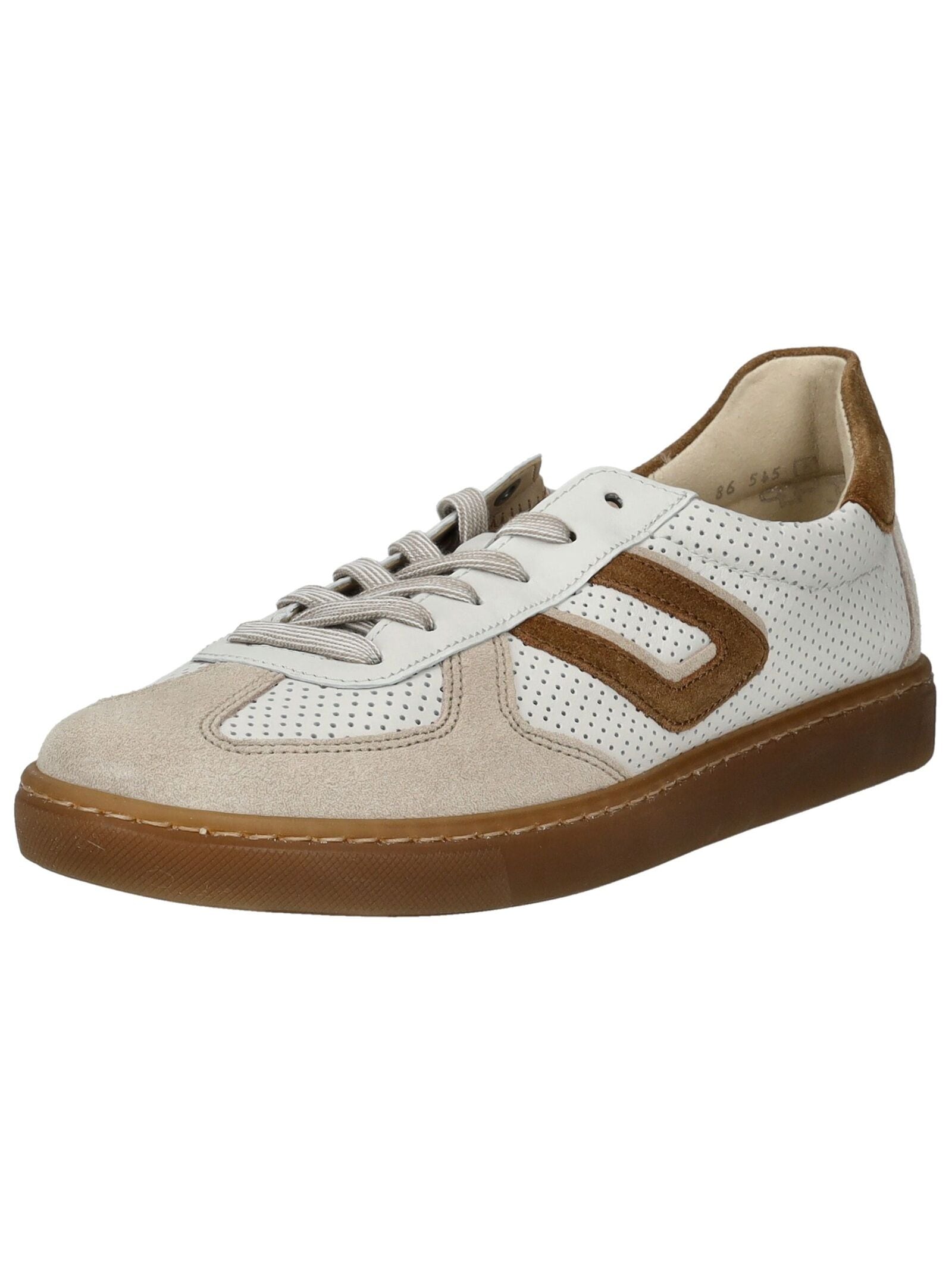 Sneaker GABOR COMFORT "Gabor Comfort Sneaker Glattleder", Damen, Gr. 42, weiß, braun, Glattleder, Schuhe Sneaker
