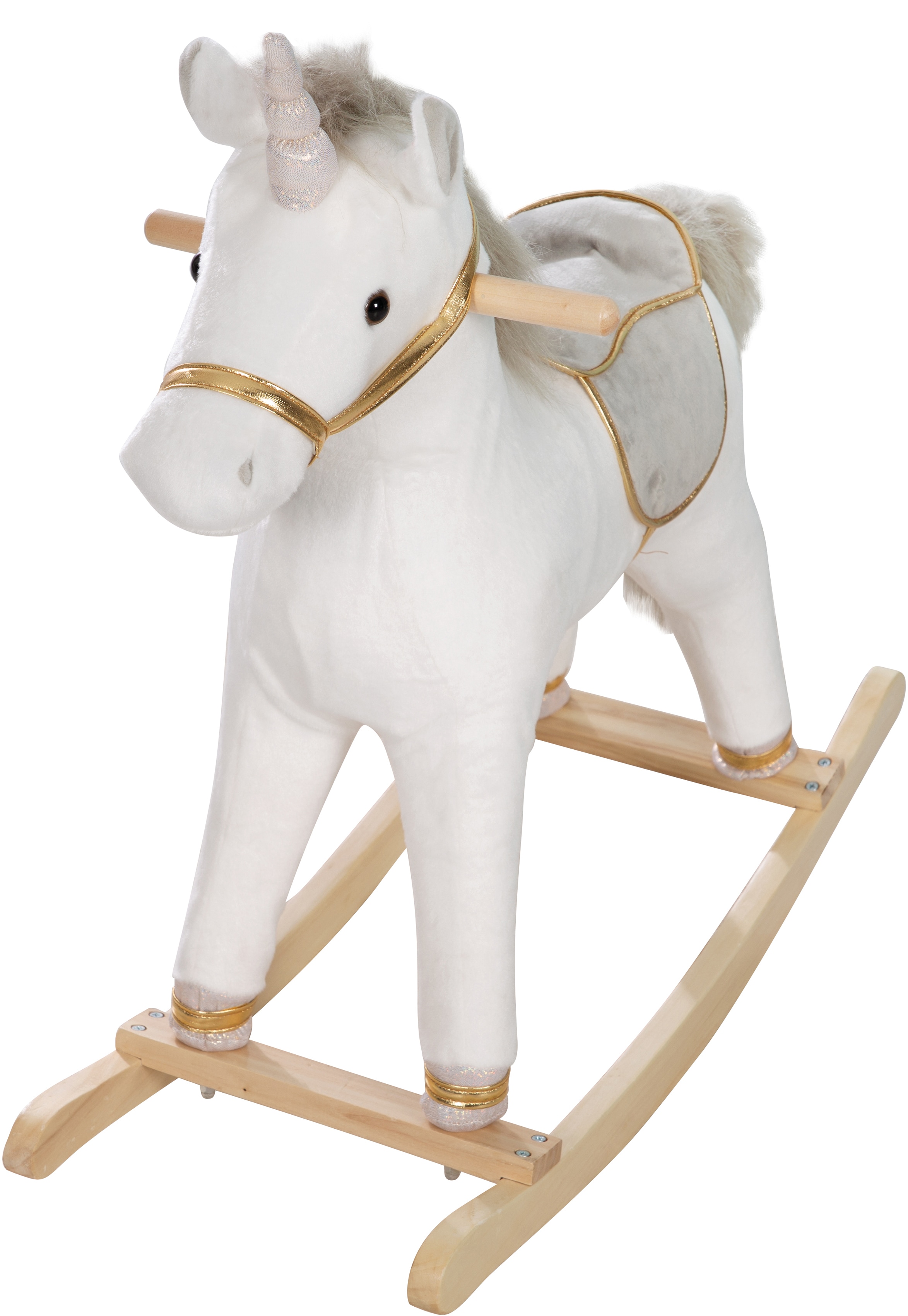 Schaukeltier ROBA "Schaukeleinhorn groß", weiß, Schaukeltiere, BabyB:31cm H:73cm T:63cm, B:31cm H:73cm T:63cm