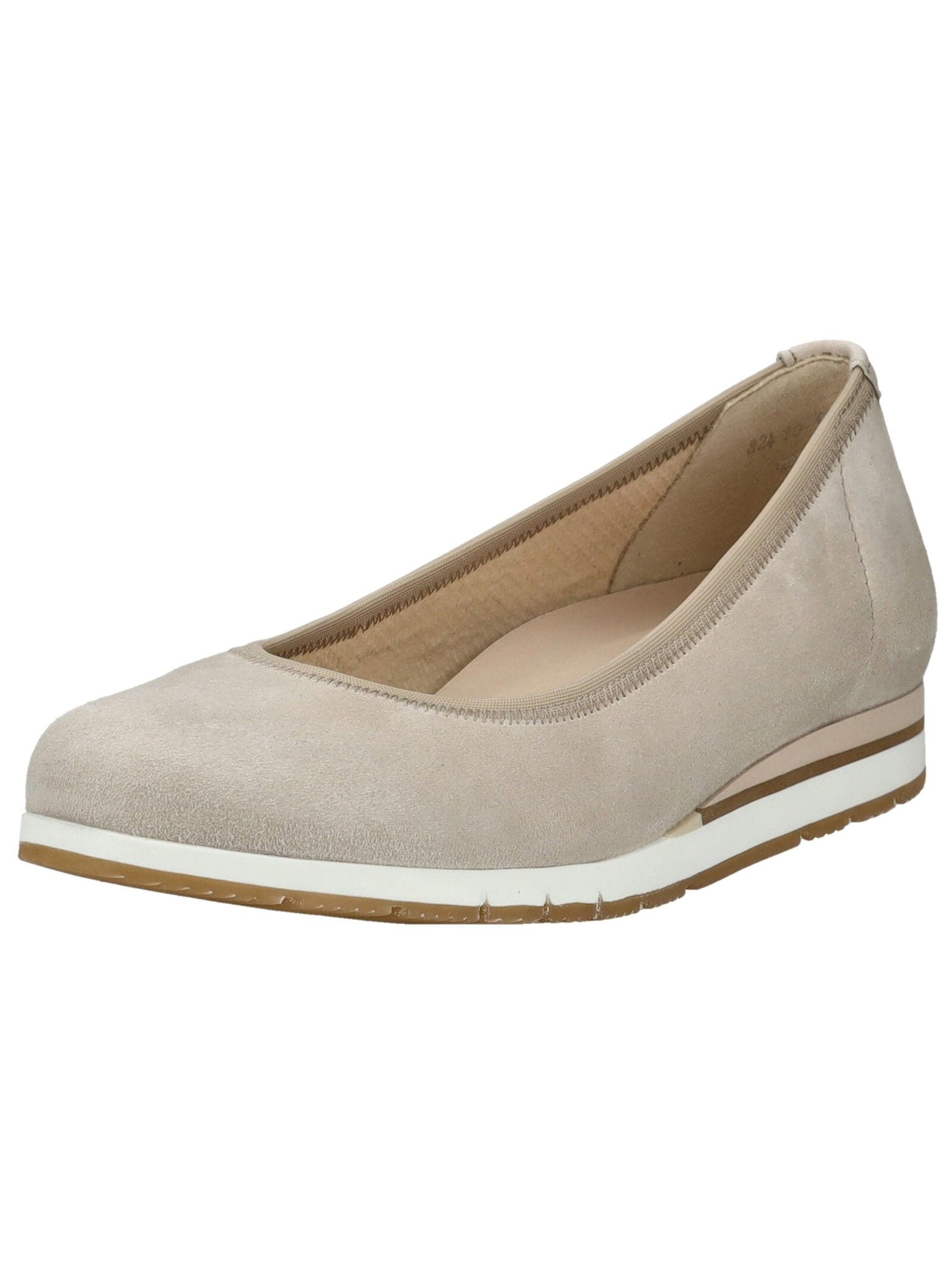 Ballerina GABOR COMFORT "Gabor Comfort Ballerinas Leder", Damen, Gr. 42, beige, Leder, Schuhe Ballerina