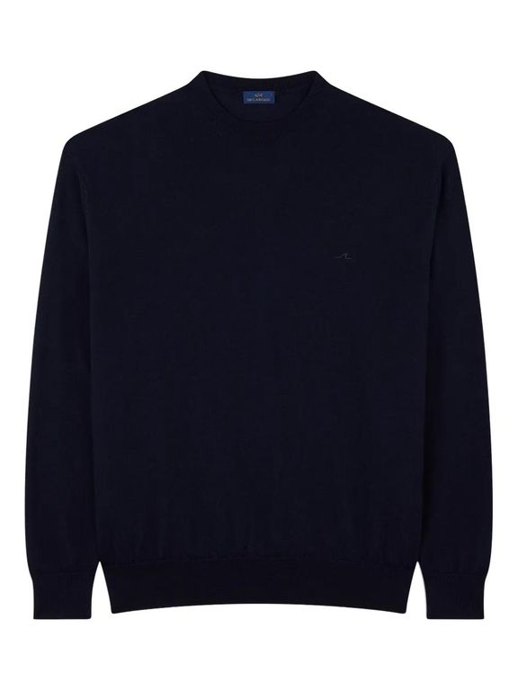 Shark Fin Embroidery Crewneck Sweater - Blue - Paul & Shark Knitwear