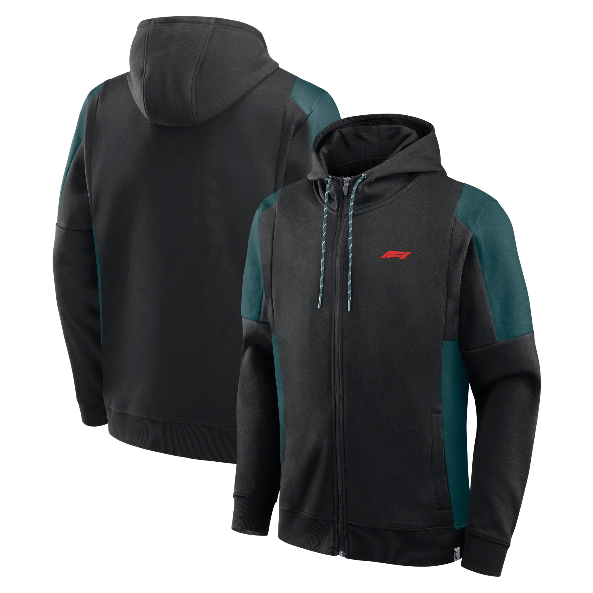 Sweat à capuche zippé en polaire Formule 1 Classics - Noir et vert - Homme Taille: XS