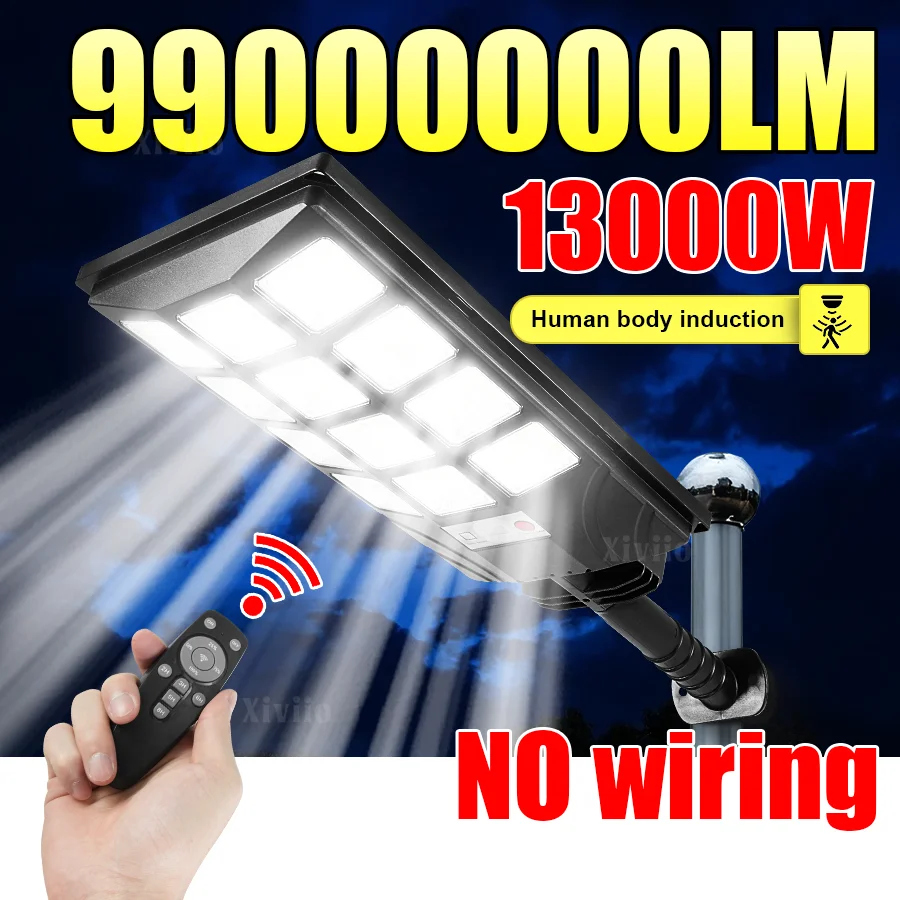 99000000LM 13000W/8000W/500W lumière solaire lumière du soleil capteur de mouvement lumière télécommande rue mur cour lampe pour lampe solaire extérieure