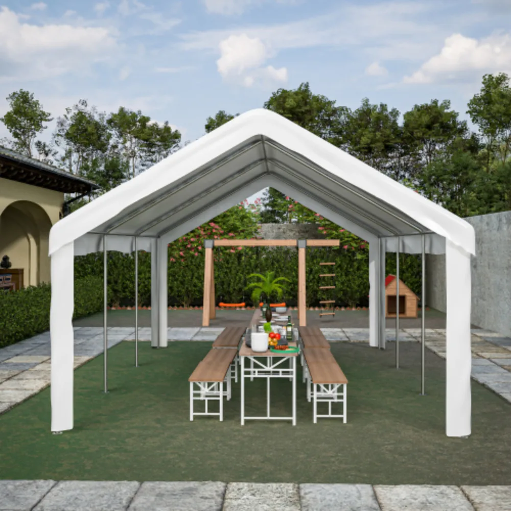 4x6m – Mit separaten Rollentüren vorne und hinten für den Zugang von beiden Seiten, verstärkt, abnehmbares Dach und Seitenwänden Image