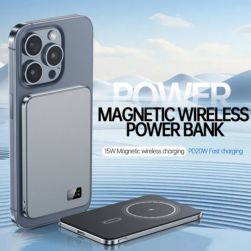 Marke New20w 10000mah Dünne Wireless Power Bank Magnetische Tragbare Schnelle Lade Externe Batterie Für Magsafe Für Iphone 15 14 13 Image