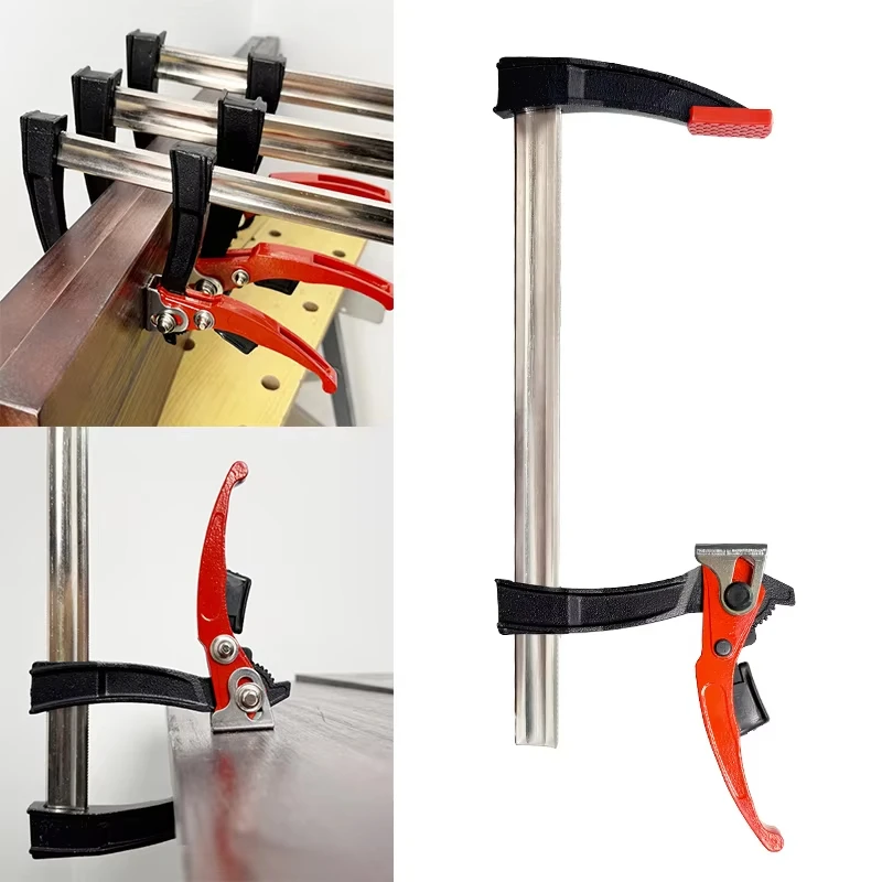 Schnelle Ratsche, parallele F-Klemme, Stangenklemme für Holzbearbeitung, Heimwerker, Tischlerei, Handwerkzeug, Kleben oder Befestigung von Werkstücken Image