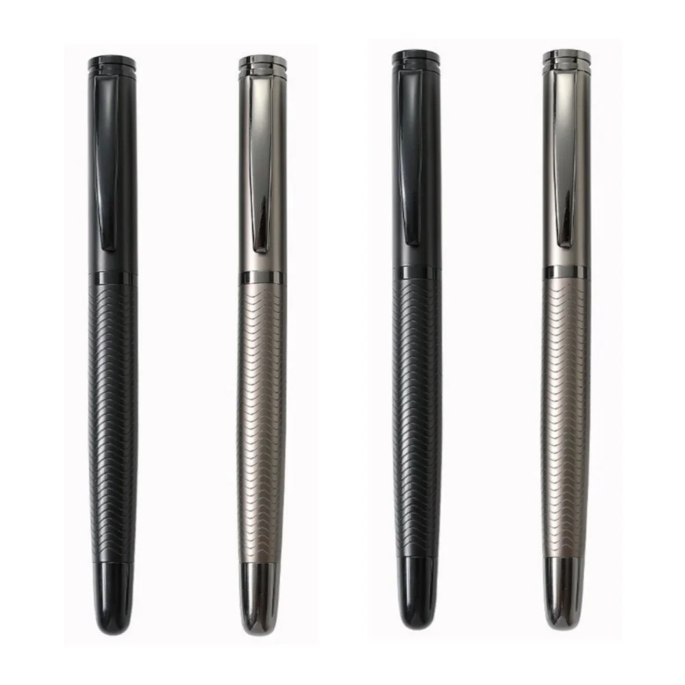 Penna firma ufficio commerciale con cappuccio 0.5mm penna Gel nero metallo opaco blu e inchiostro nero per la stampa Logo