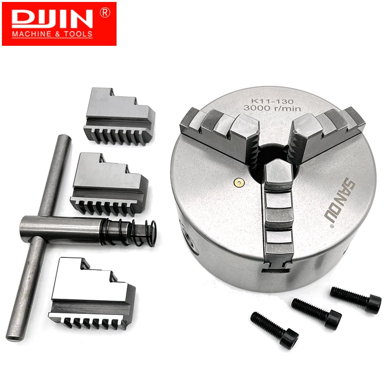 Mandrino per tornio in metallo 130mm mandrino per tornio autocentrante a 3 griffe K11-130 mandrino per tornio in metallo di tipo manuale di marca SAN OU