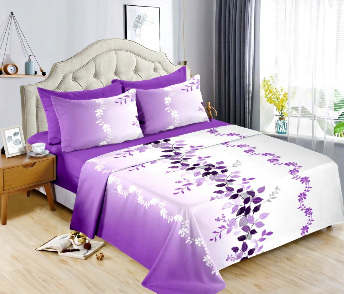 Set di 6 Pezzi Lenzuola in Cotone Set Completo per Letto King Size con Lenzuola e Federe Set Biancheria da Letto a Prezzo Conveniente