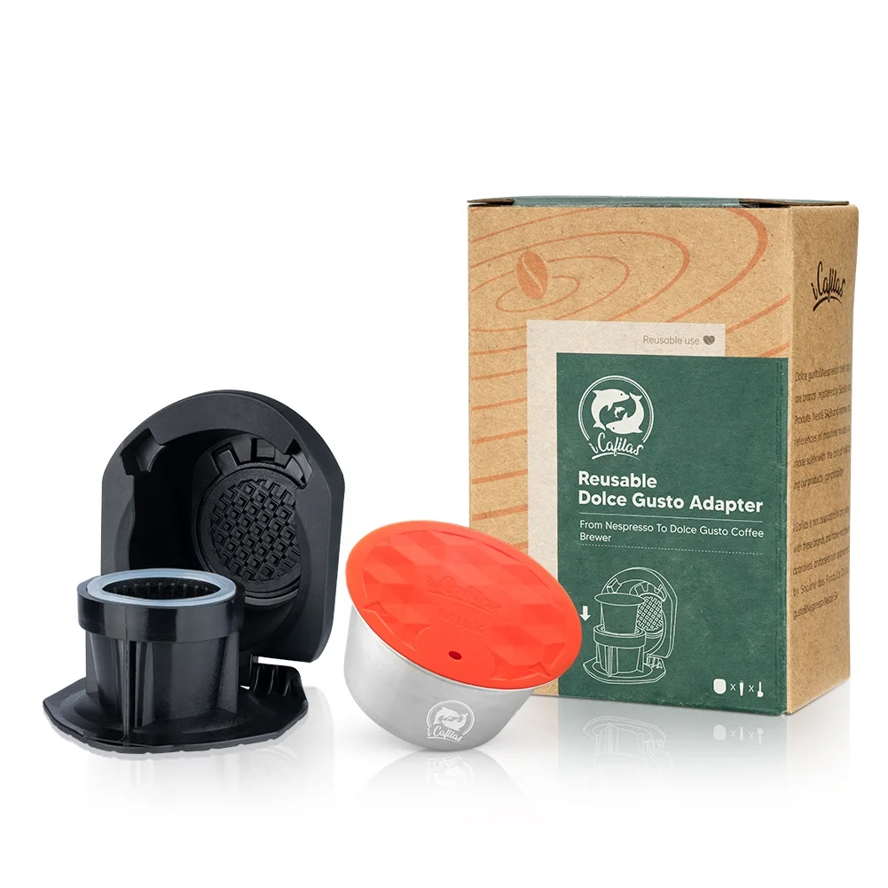 ICafilas adattatore per Capsule riutilizzabili per Capsule di caffè Dolce Gusto converti con adattatore per macchina da caffè Genio trasforma portautensili