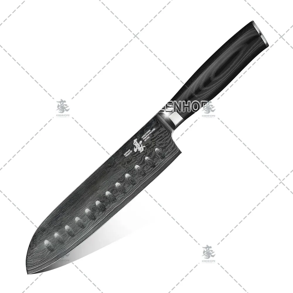 KEENHOPE Coltello Sushi Santoku giapponese 7 pollici 67 strati in acciaio damasco VG10 10 10 cr15comov Core eroismo G10 manico coltelli da cucina