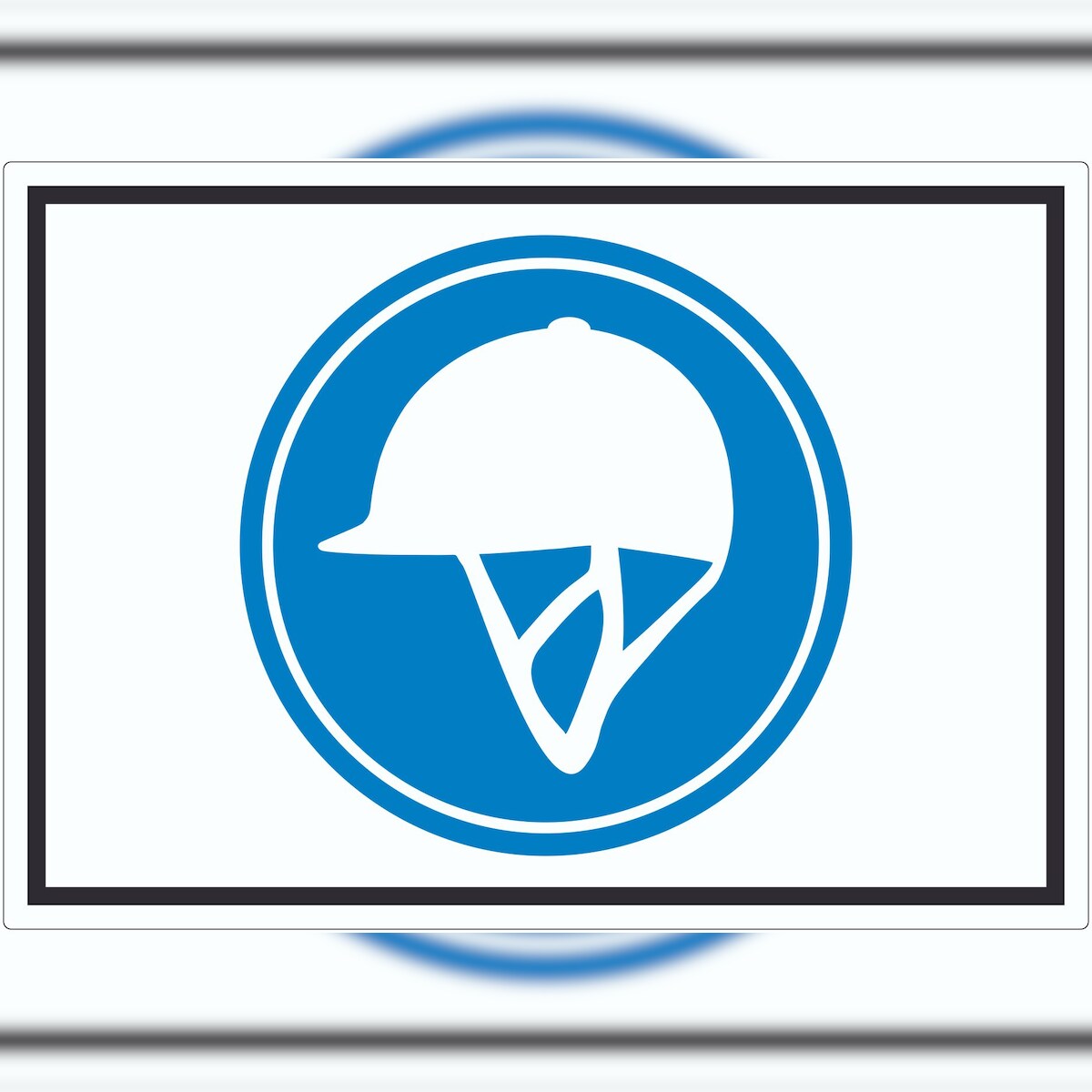 HB-Druck Reiten nur mit Helm Symbol Aufkleber A1 (594x841mm) Image