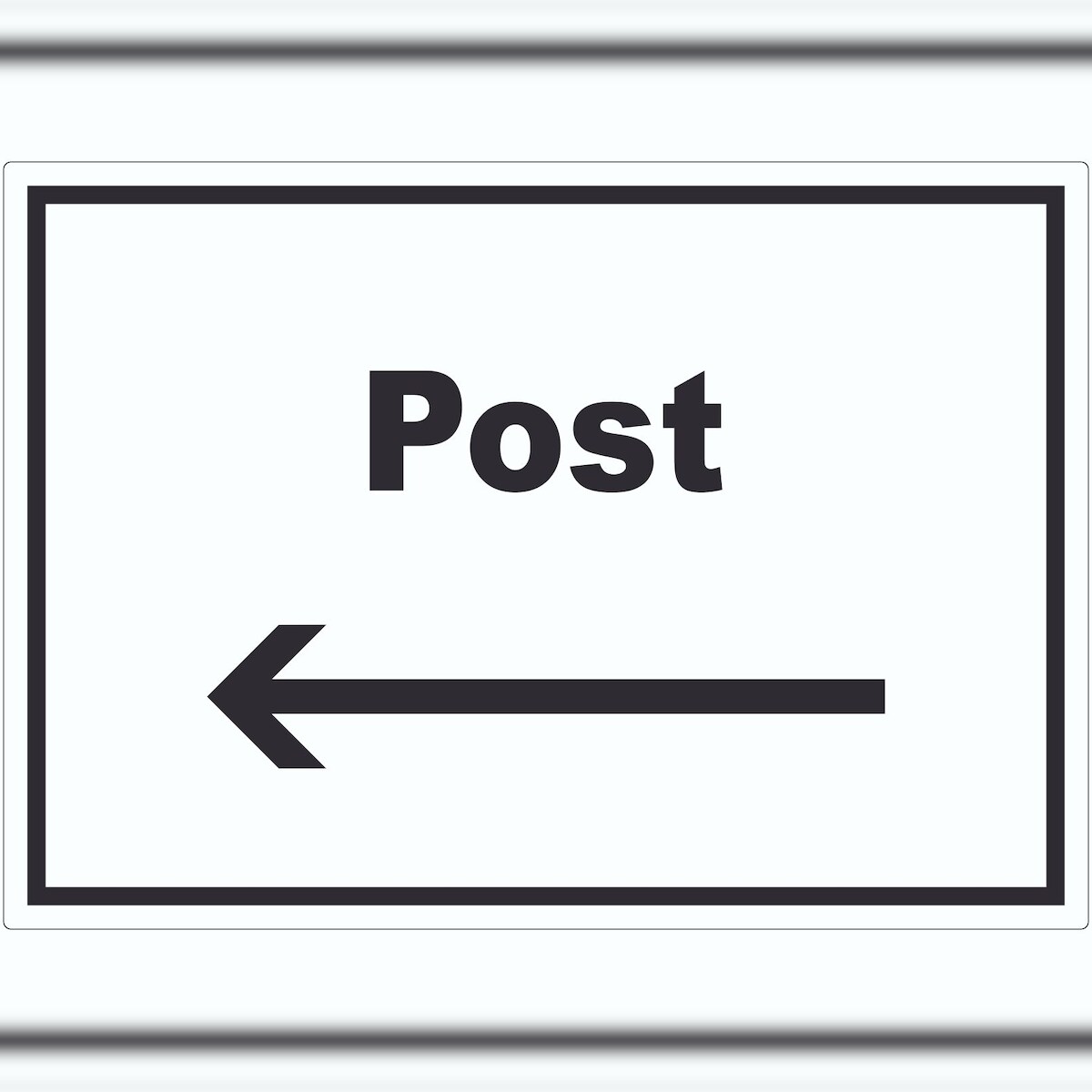HB-Druck Post Aufkleber mit Text und Richtungspfeil links Annahme Brief Paket waagerecht A4 (210x297mm) Image