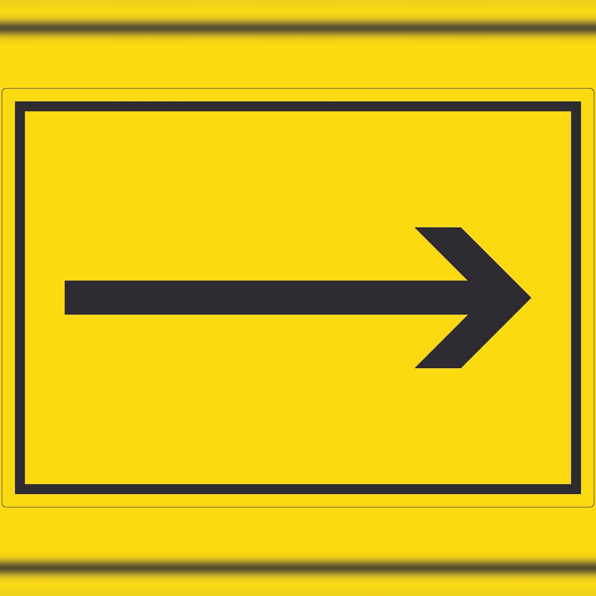HB-Druck Richtungspfeil rechts Aufkleber waagerecht schwarz gelb Pfeil A7 (74x105mm) Image