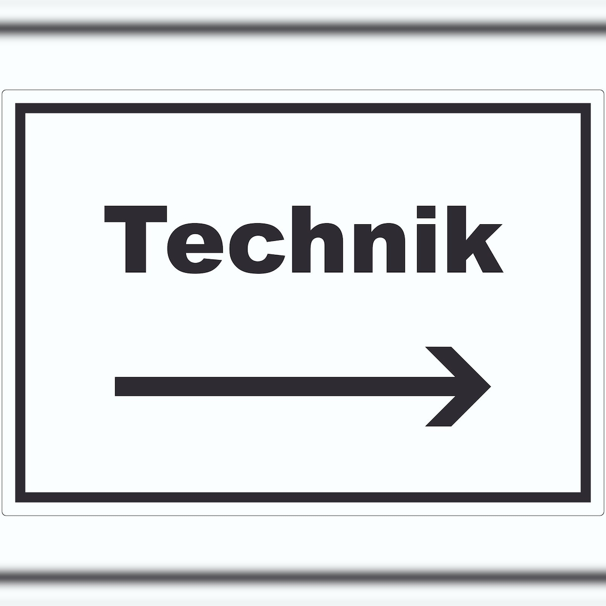 HB-Druck Technik Aufkleber mit Text und Richtungspfeil rechts Hauswirtschaftsraum waagerecht A4 (210x297mm) Image