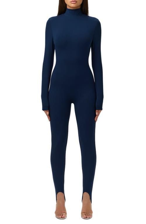 Butter Long Sleeve Stirrup Jumpsuit - Blue - Naked Wardrobe Jumpsuits