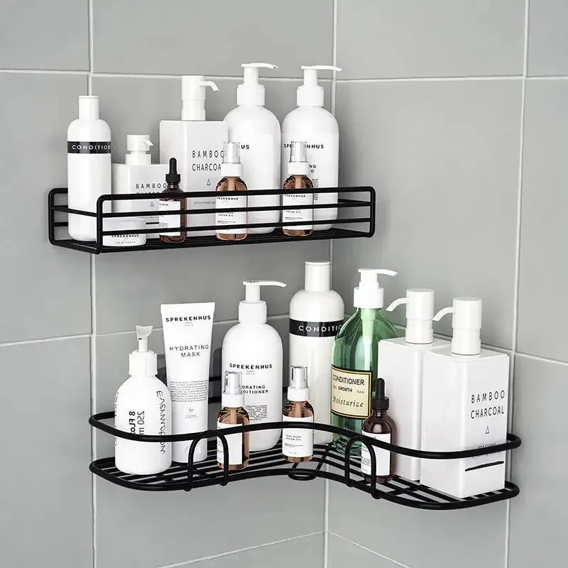 1/2 pièces salle de bain Non perforée, salle de bain, étagère triangulaire, toilettes murales, salle de bain, lavabo, rangement de fournitures murales