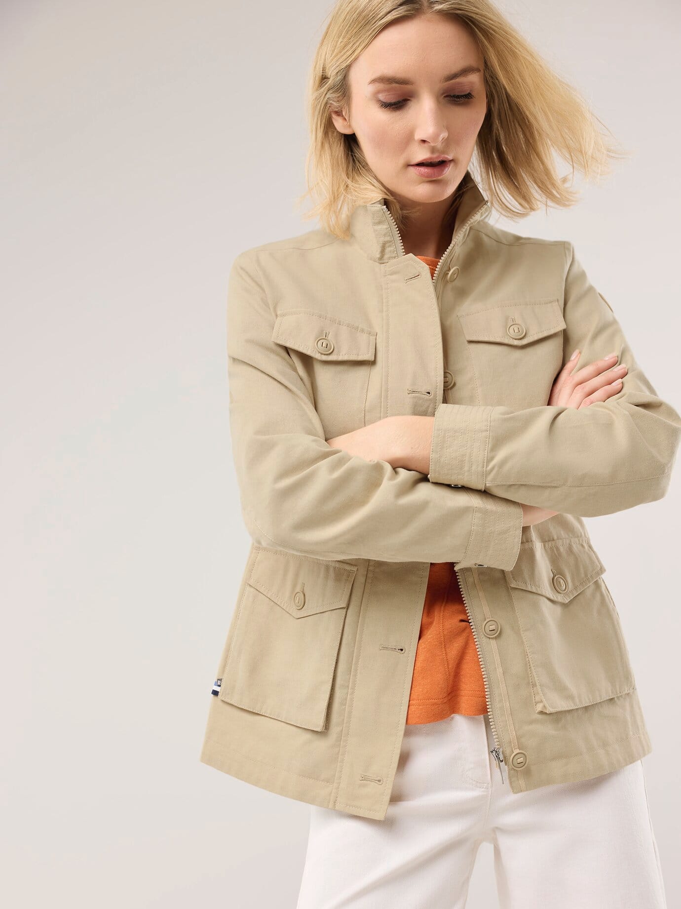 Walbusch Damen Cotton Fieldjacket Beige