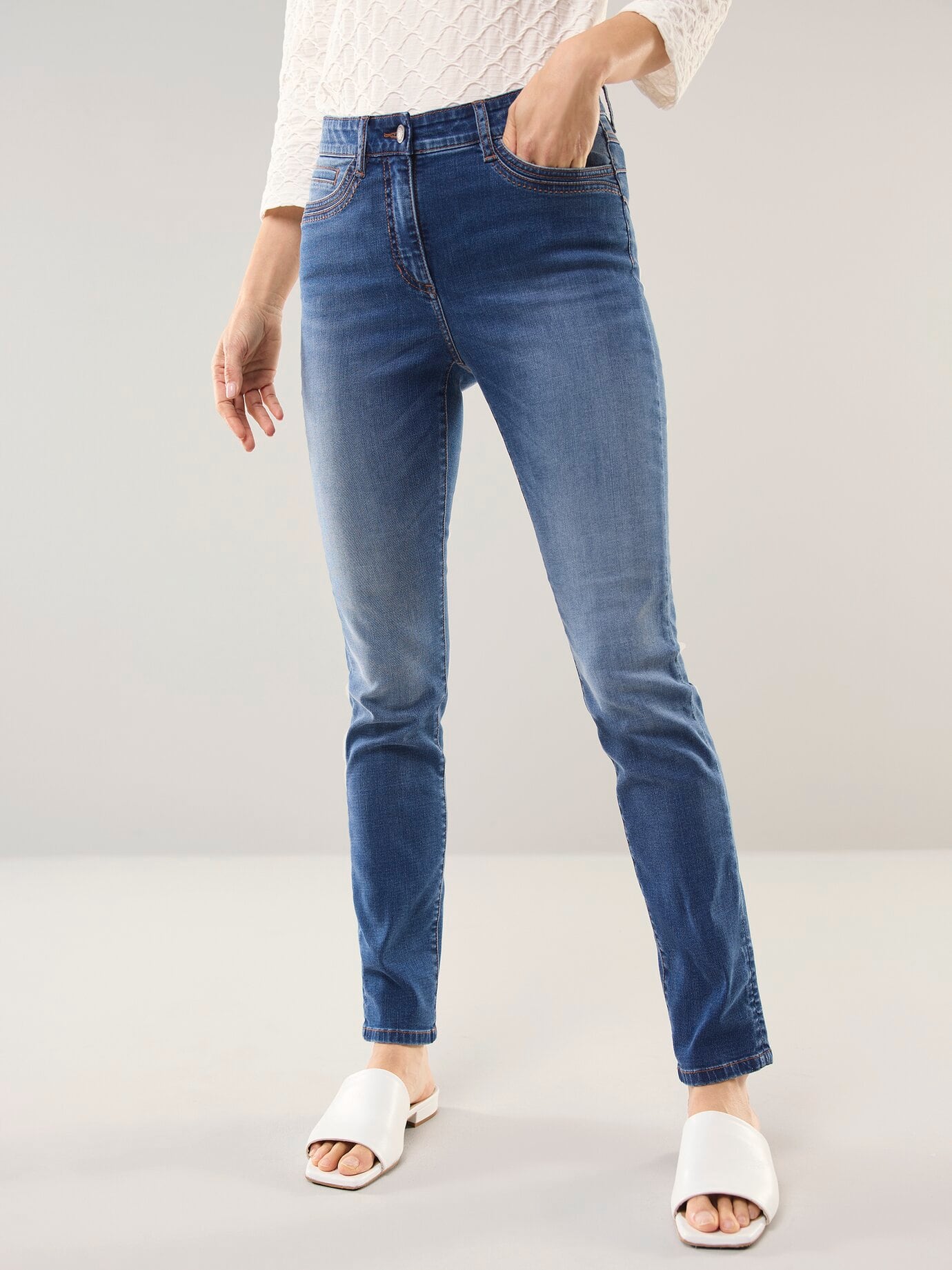 Walbusch Damen Skinny Jeans Blau