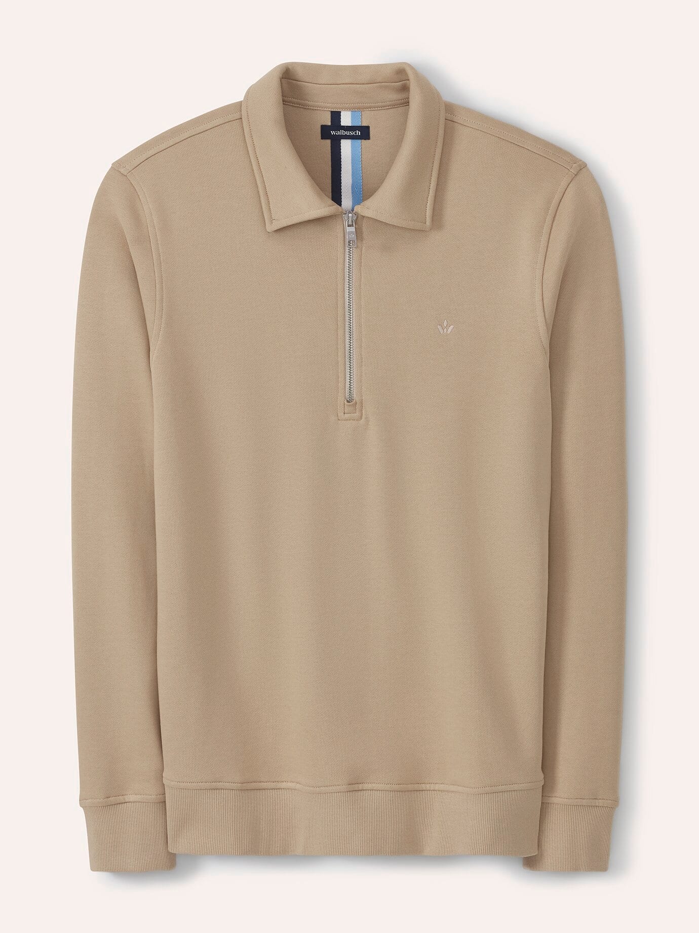 Walbusch Herren Polo-Hemd Sweat Beige