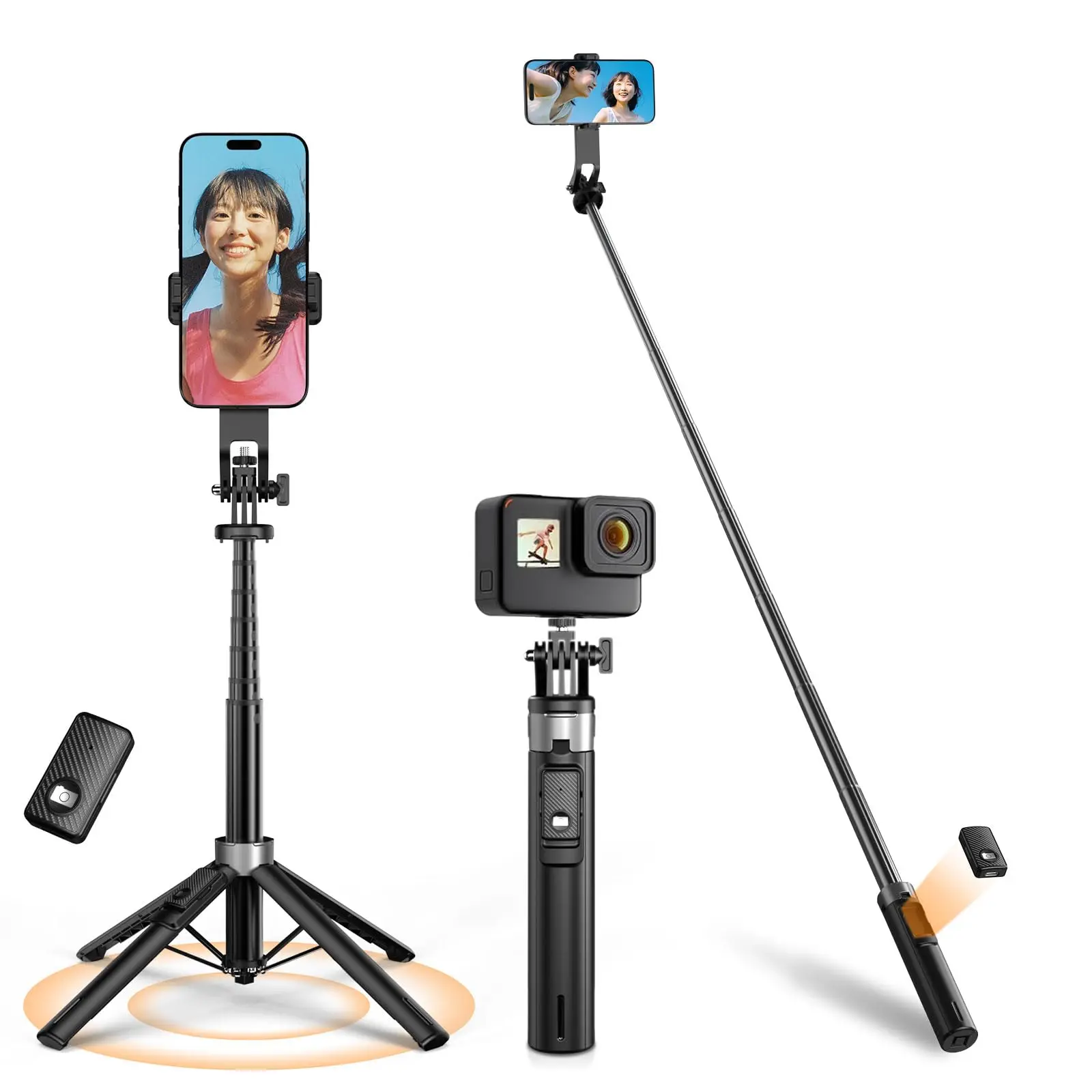 1300mm Wireless Bluetooth Selfie Stick Tripod Retractable Smartphone Holder Mobile Phone Stabilizer for Android IOS Smartphone