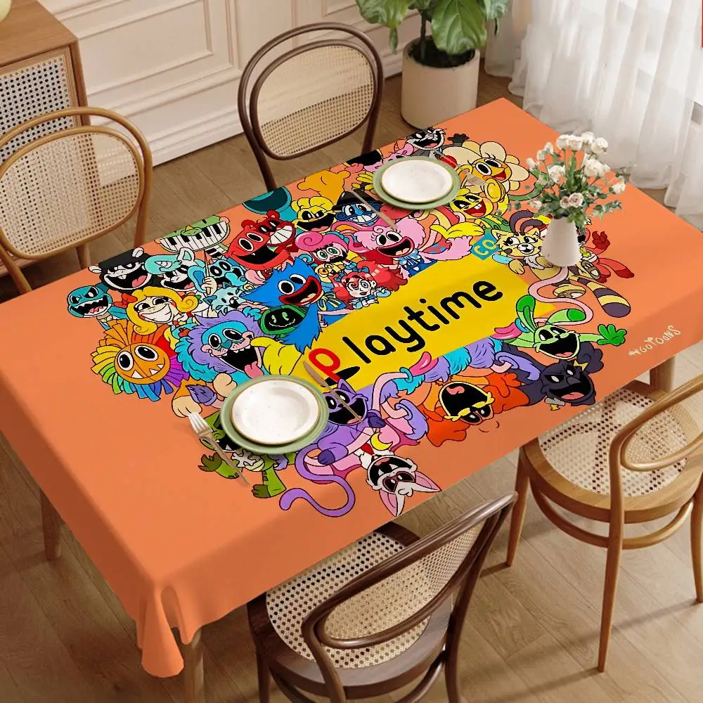 Game Poppy-p-playtimes Tischdecke mit Motiv für drinnen und draußen, Picknick, Party, Tischdecke, Küche, Esstisch, Hochzeitsdekoration
