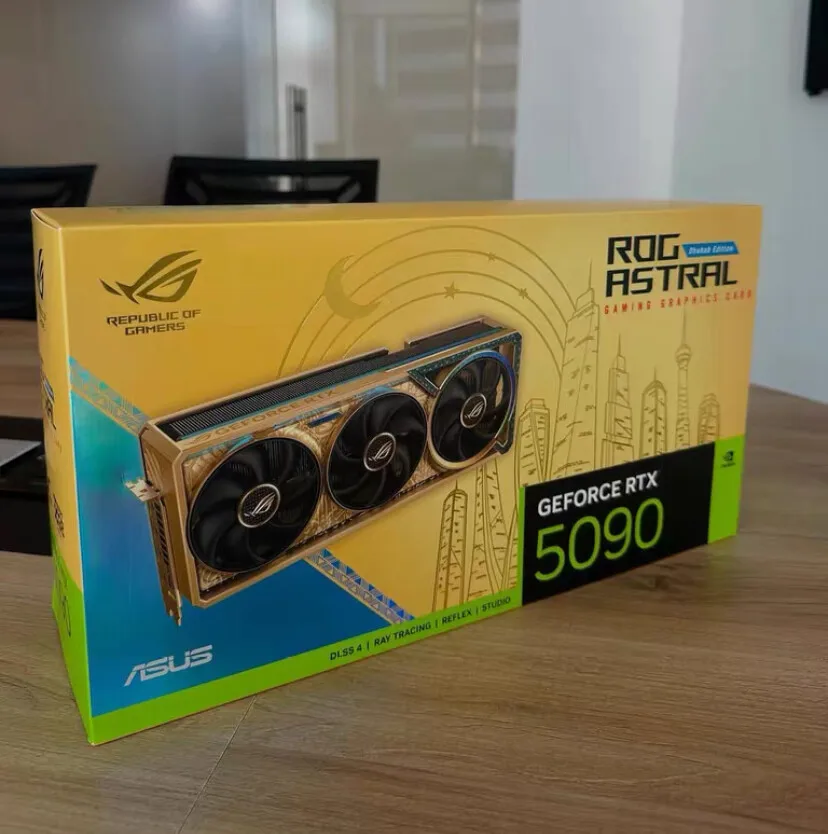 O-RIGINAL. ASUS ROG Astral GeForce RTX 5090 Dhahab OC Edition Grafikkarte Schneller Versand Image