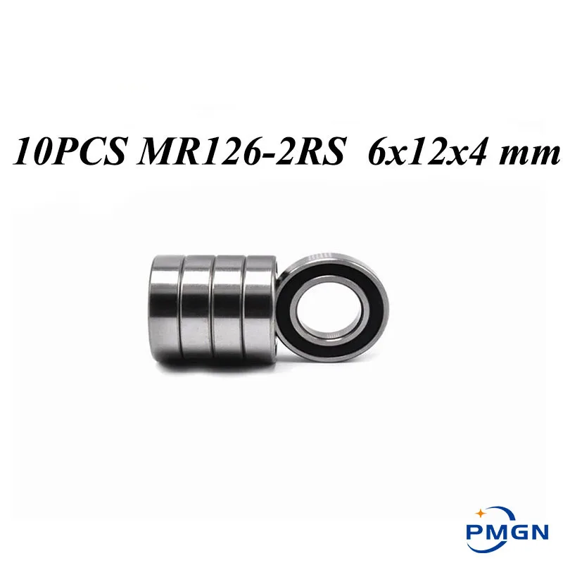 10PCS ABEC-5 MR126-2RS MR126 2RS MR126 RS MR126RS 6x12x4mm gummi versiegelt miniatur Hohe qualität rillenkugellager Image