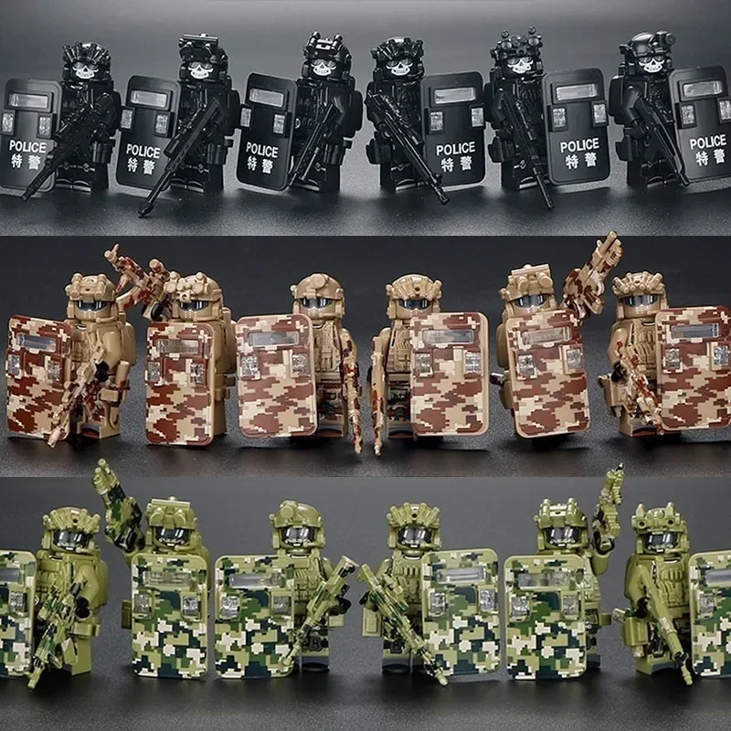 Kompatibler Lego-Baustein, Militär-Minifiguren, Polizeigeist, Spezialeinheiten, Minifiguren, Kinder-Puzzle-Spielzeug Image