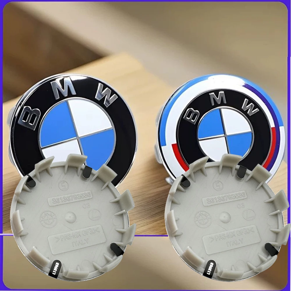 4-teiliges Set 56MM/68MM Auto-Styling Radnabenkappen Emblem für BMW Mini E46 E90 E60 F30 F10 X1 X2 X3 X5 X4 X6 X7 G30 G20 Image