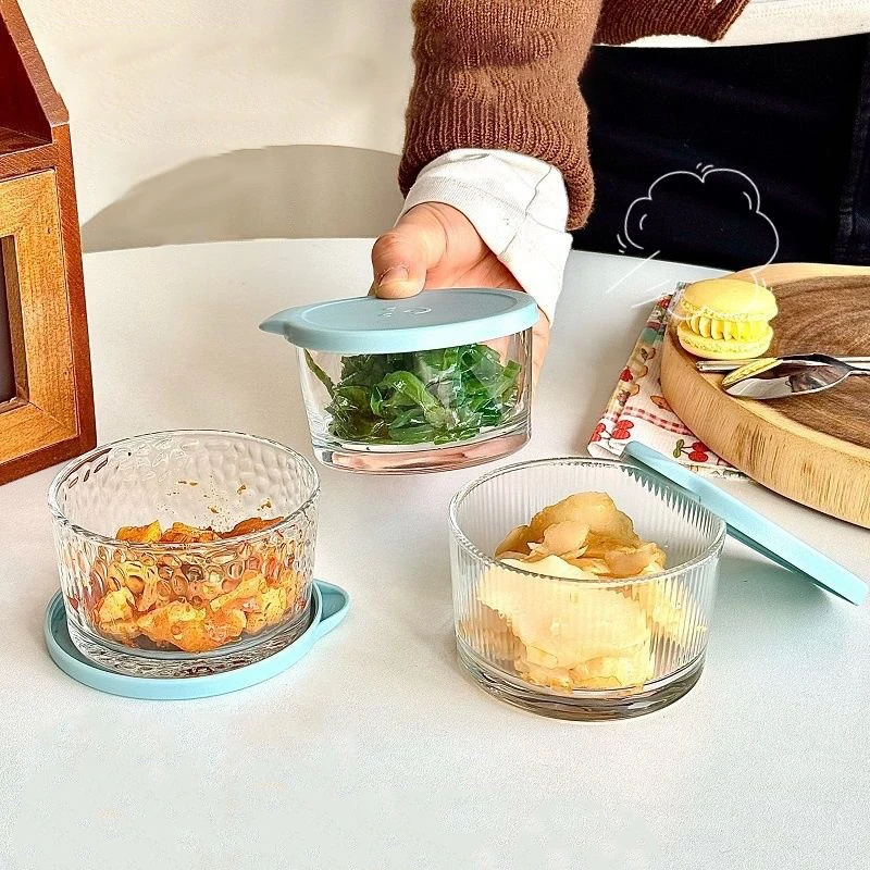 【W】1/3 Stück 200 ml Glas-Aufbewahrungsgläser, transparente, dickere Glasbehälter, multifunktionale Frischhalte-Mini-Klargläser Image