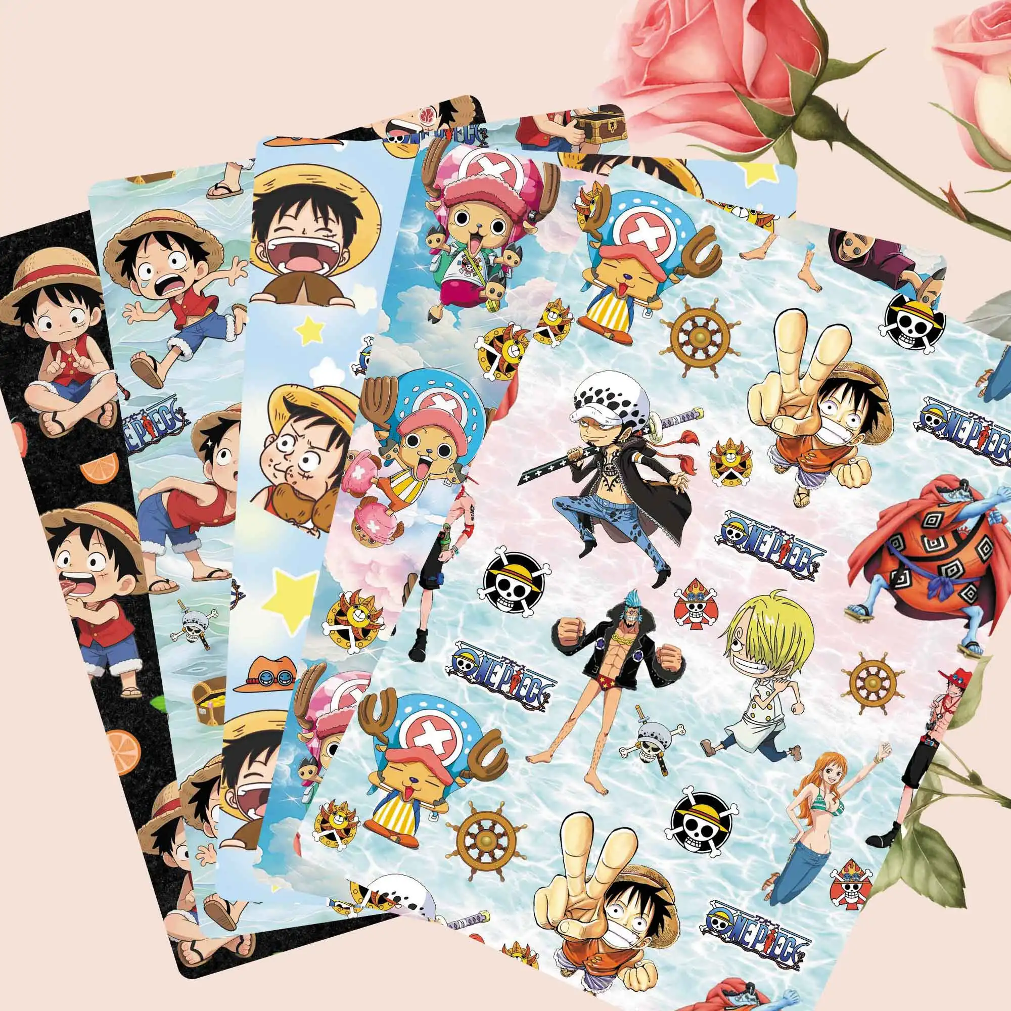 One Piece Anime 140x50CM Stoff Cartoon Patchwork Kinder Heimtextilien Nähen Puppe Rock Vorhang DIY Mädchen Rock Tischdecke