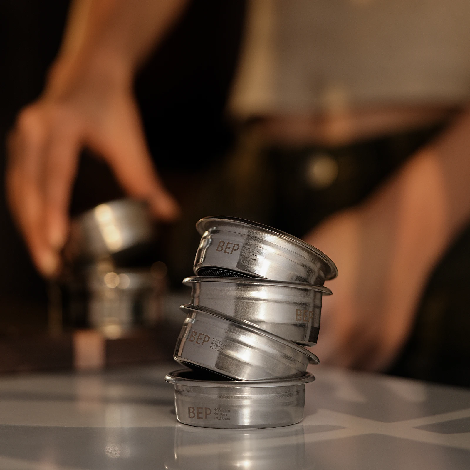 MHW-3BOMBER Espresso-Kaffeefilterkorb 12/15/18/20/22g Tassen-Doppelschichtfilter Kompatibel mit Espresso-Siebträger Barista