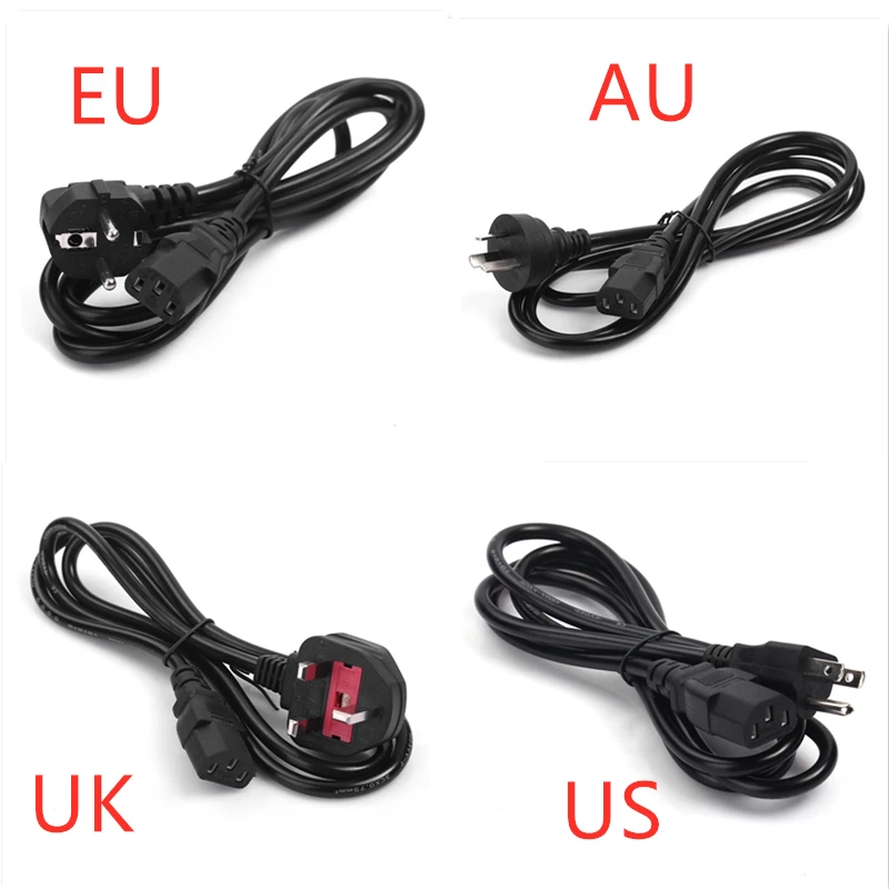 Durable 3-Prong 1,2 m EU US AU UK 4Standards AC Netzteil Adapter Kabel Kabel Blei Lade linie Drähte Für PC Laptop Image